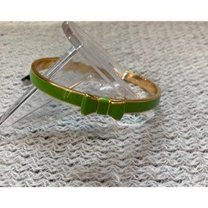 Kate Spade  New York Take A Bow Lime Green Enamel Bangle Stacking Bracelet